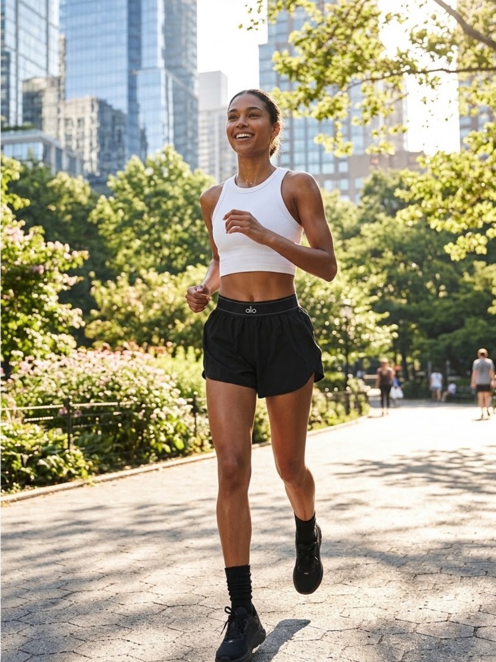 Alo High-Rise Black Match Point Shorts
